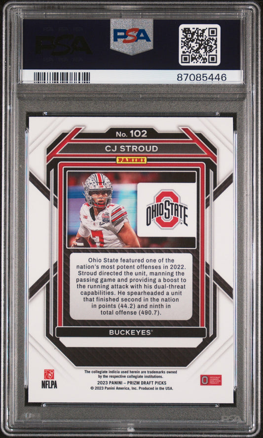 Graded 2023 Panini Prizm DP CJ Stroud #102 Rookie RC Football Card PSA 10 Gem Mint