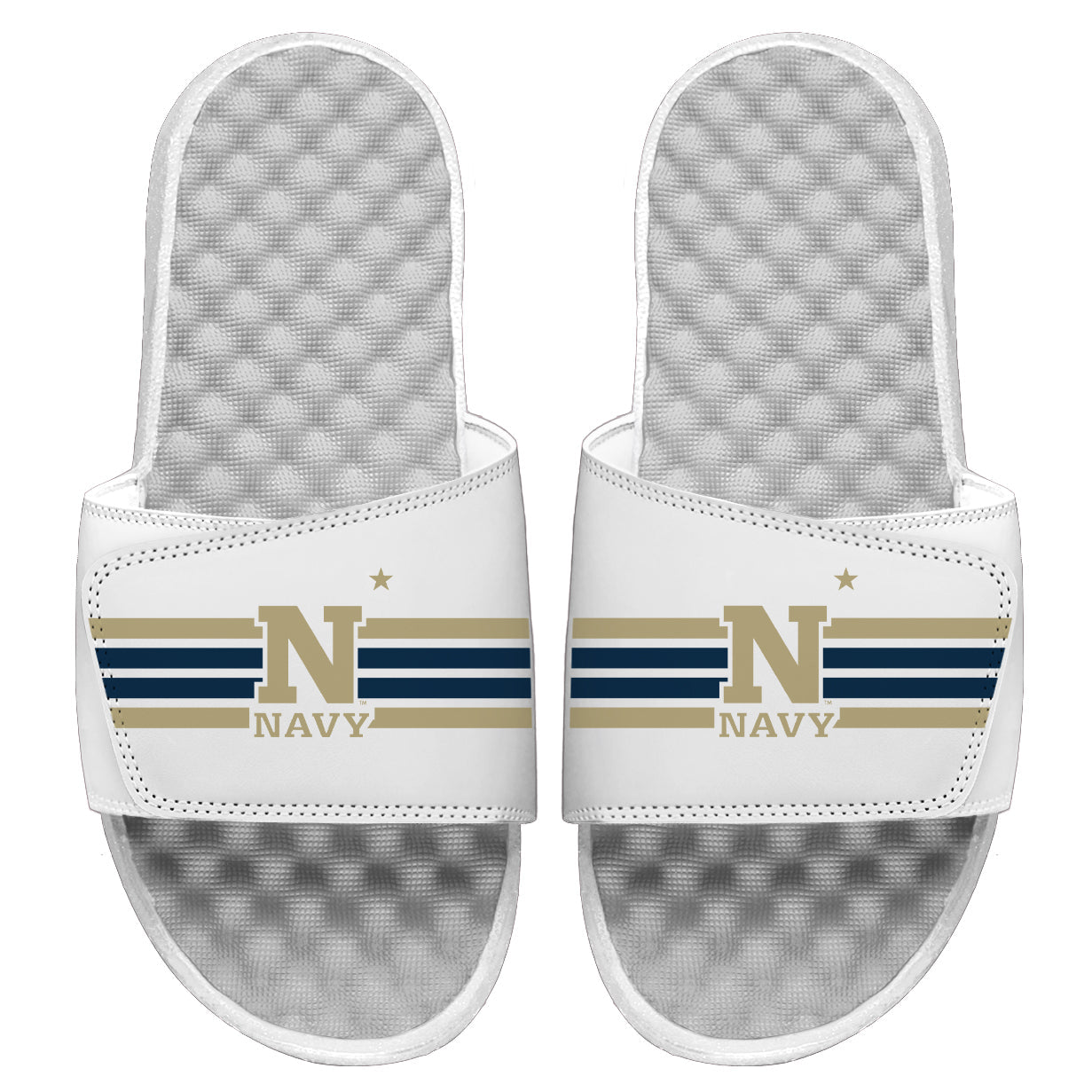 Navy Varsity Stripes Slides