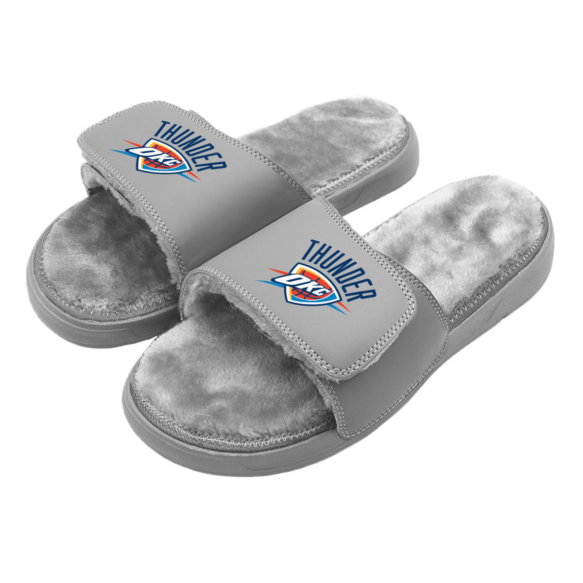 Oklahoma City Thunder Secondary Grey Fur Slides