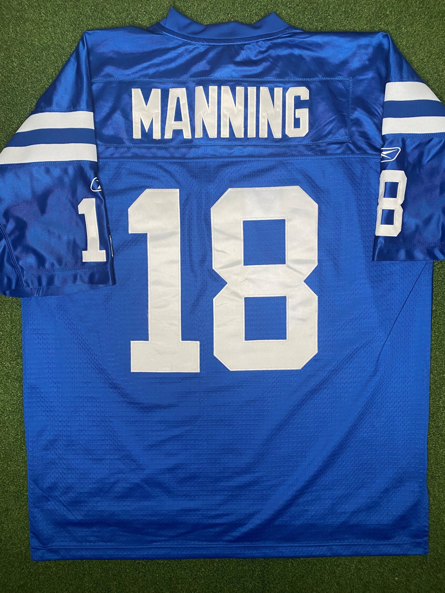 2002-2011 印第安纳波利斯小马队 - 佩顿·曼宁 #18 - 正品缝制 - 复古 NFL 球衣 (中码)