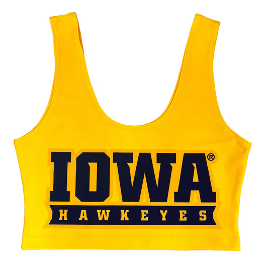 Iowa Hawkeyes Yellow Crop Tank Top