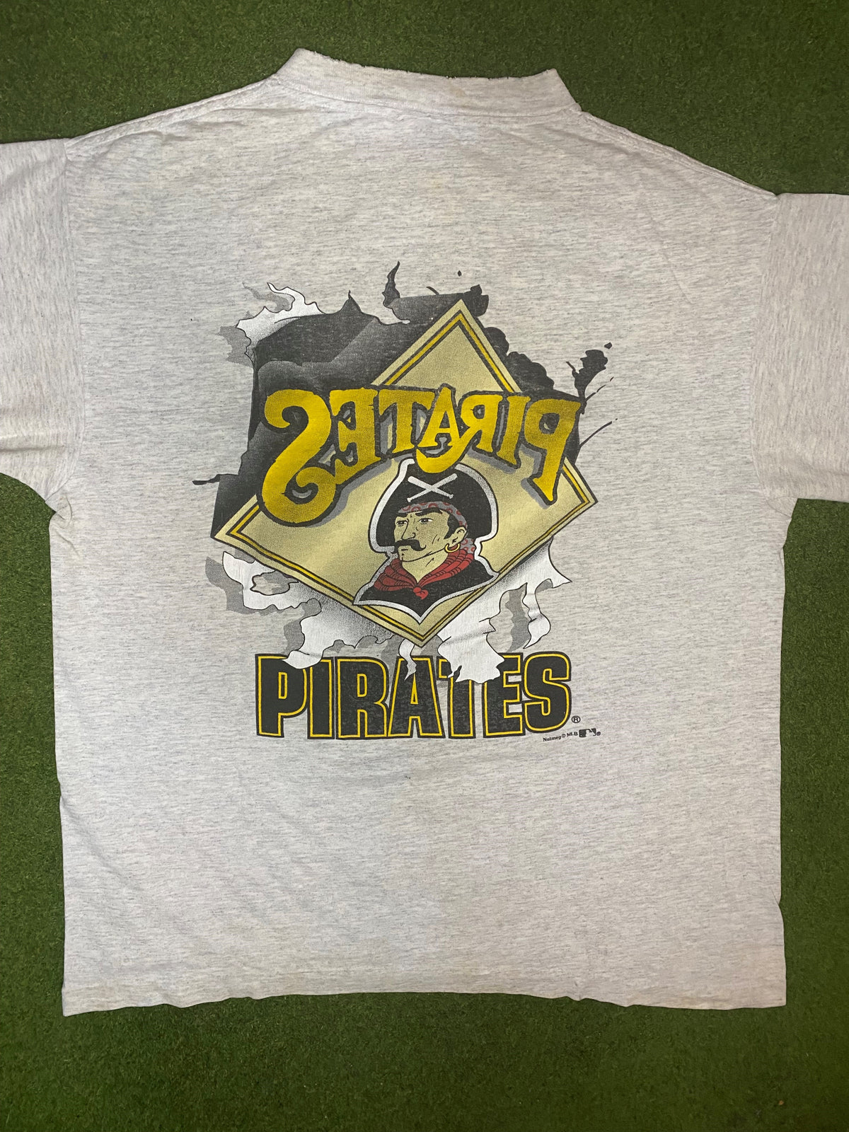 90s Pittsburgh Pirates - Break Thru Double Sided - Vintage MLB T-Shirt (Large) - Gametime Vintage