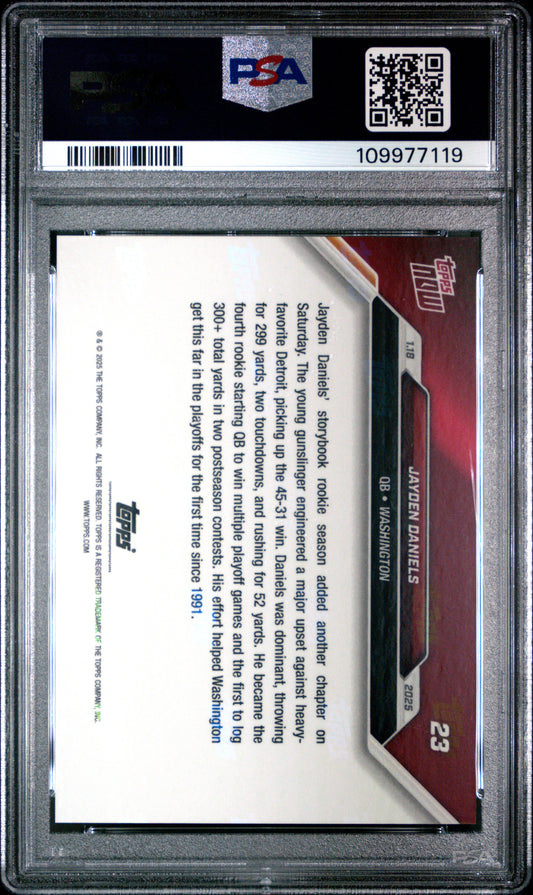 Graded 2024 Topps Now Jayden Daniels #23 Rookie RC Football Card PSA 10 Gem Mint