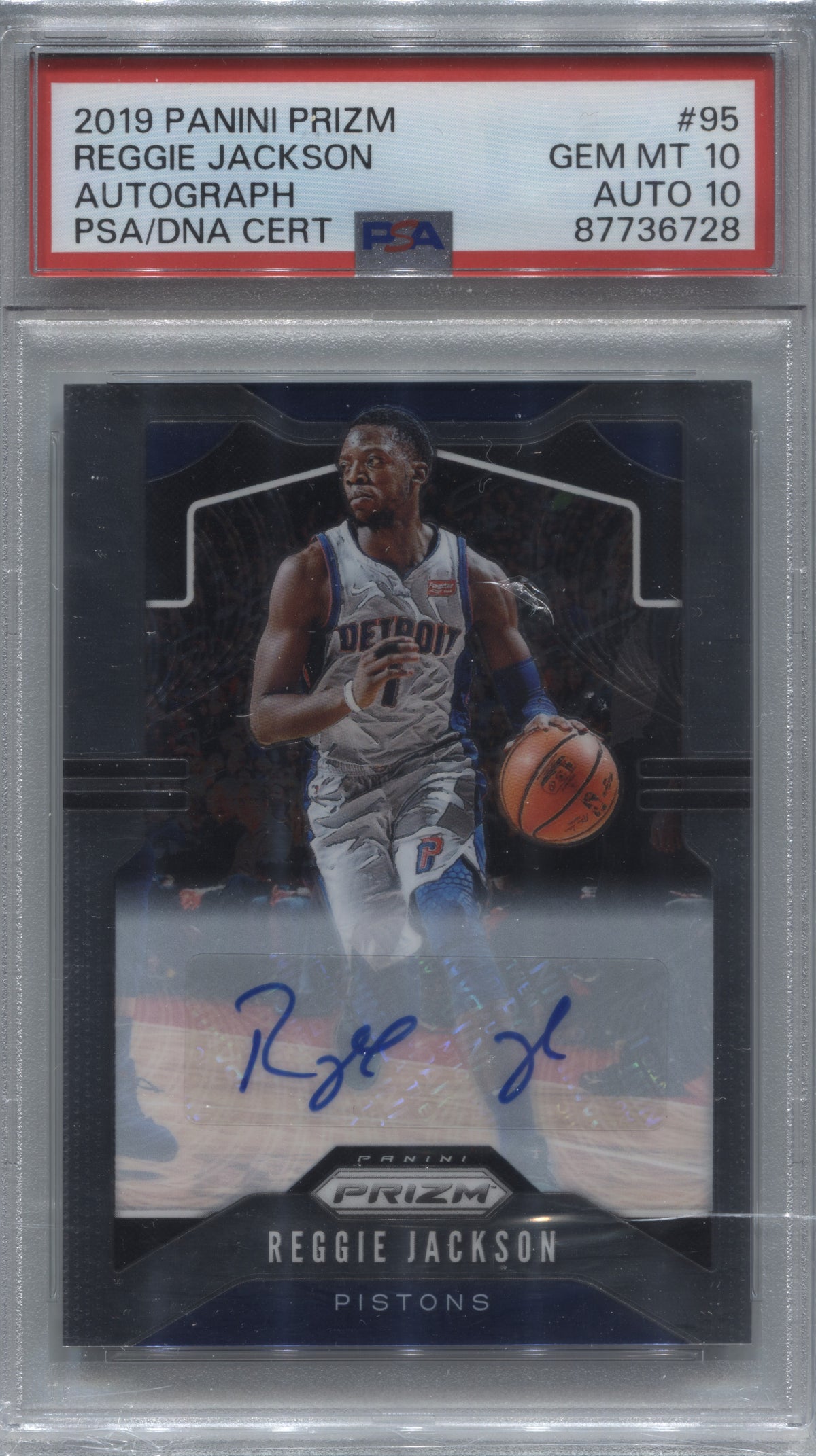 2019-20 Panini Prizm Reggie Jackson 亲笔签名 #95 PSA 10 / 亲笔签名 10