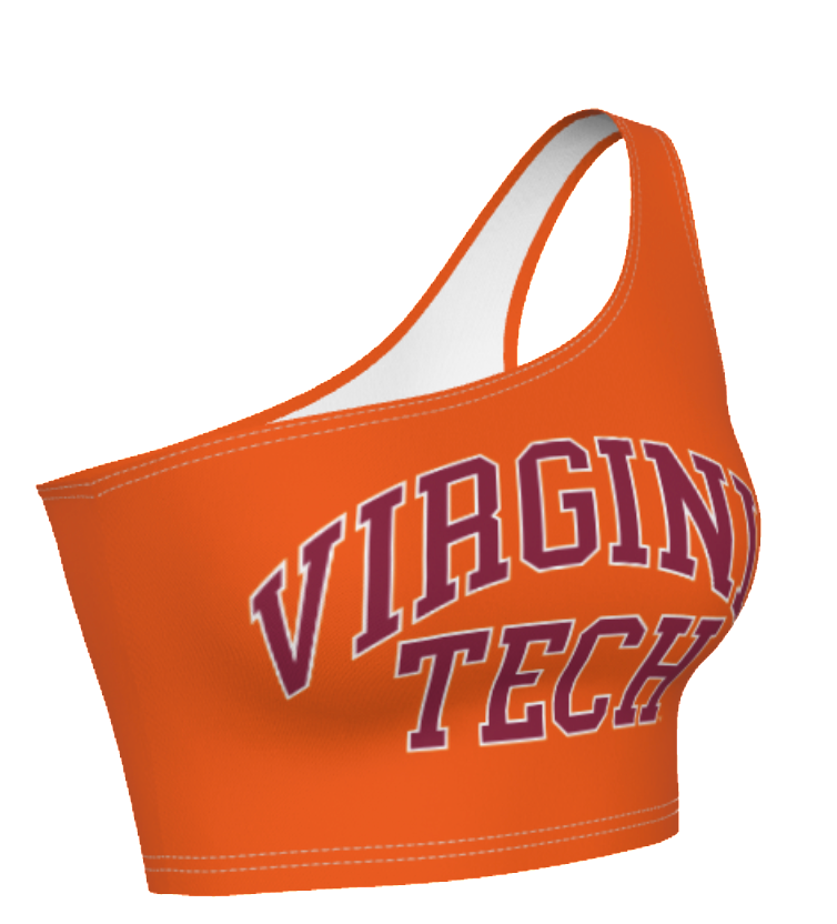 Virginia Tech Orange One Shoulder Top