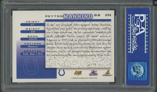 Graded 1998 Score Peyton Manning #233 Rookie RC Football Card PSA 10 Gem Mint