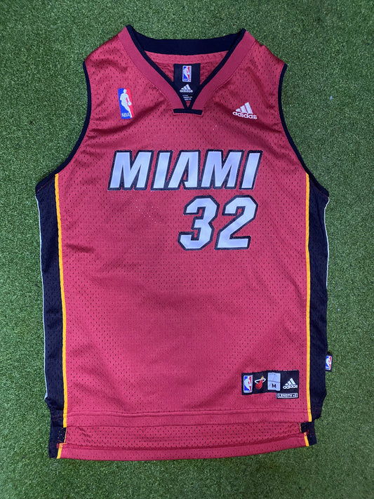 00s Miami Heat - Shaquille O'Neal #32 - Adidas - Vintage NBA Jersey (Youth Medium)