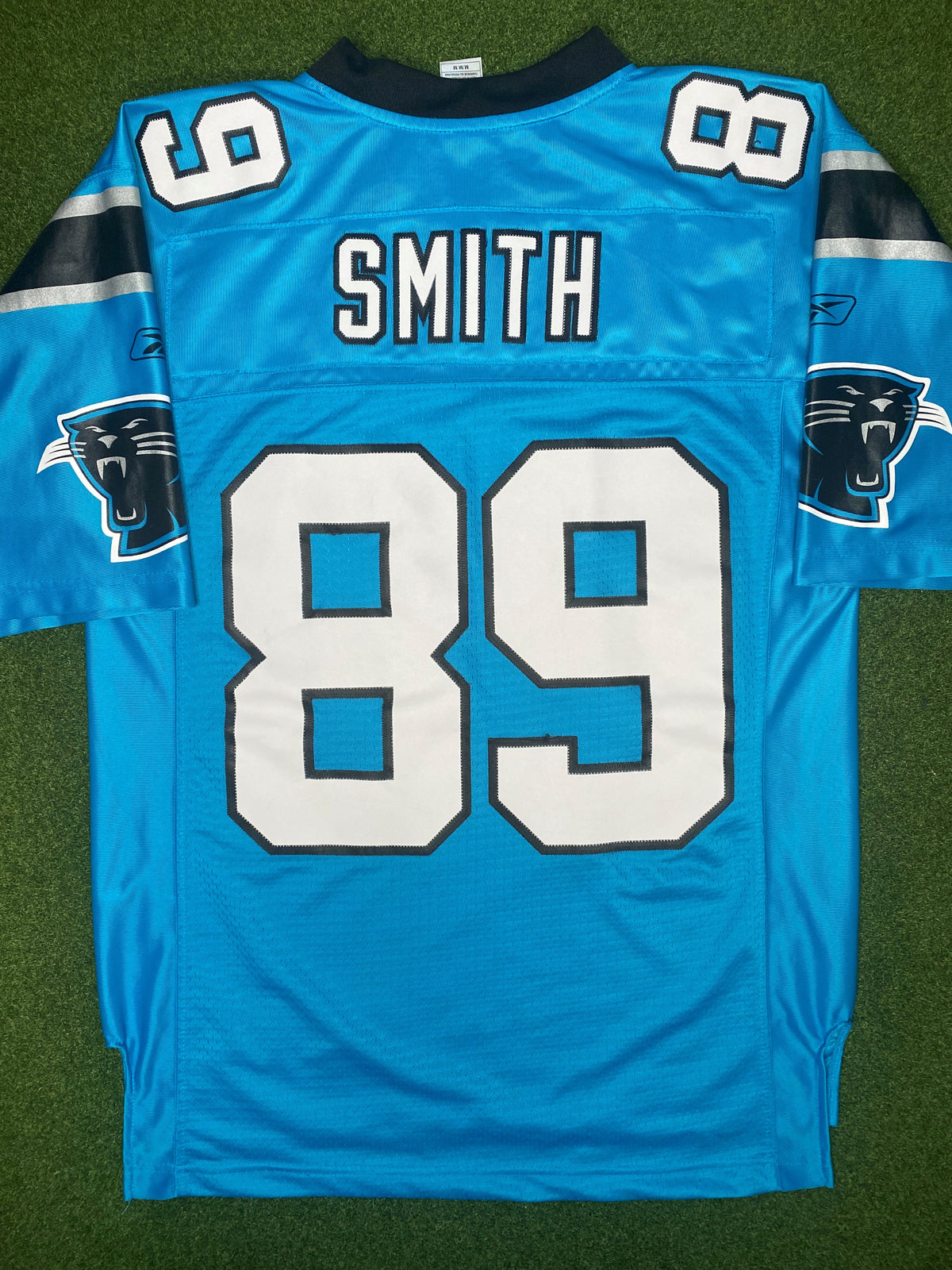2002-2012 卡罗莱纳黑豹队 - 史蒂夫·史密斯 (Sr) #89 - 场上刺绣 - 复古 NFL 球衣 (M码)
