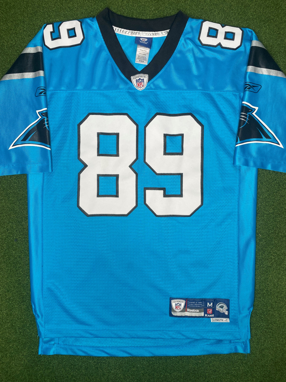 2002-2012 卡罗莱纳黑豹队 - 史蒂夫·史密斯 (Sr) #89 - 场上刺绣 - 复古 NFL 球衣 (M码)