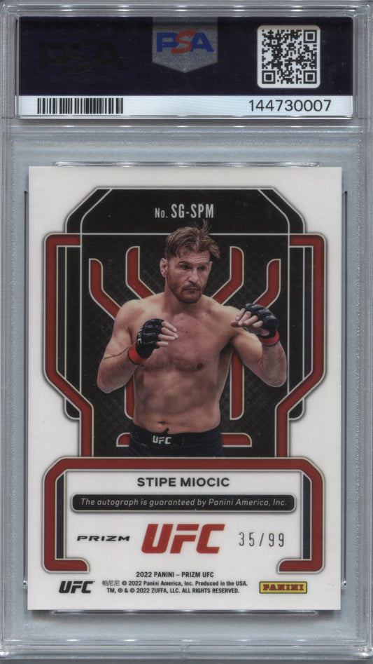 2022 Panini Prizm UFC Stipe Miocic Red /99 Signatures PSA Authentic Auto 10