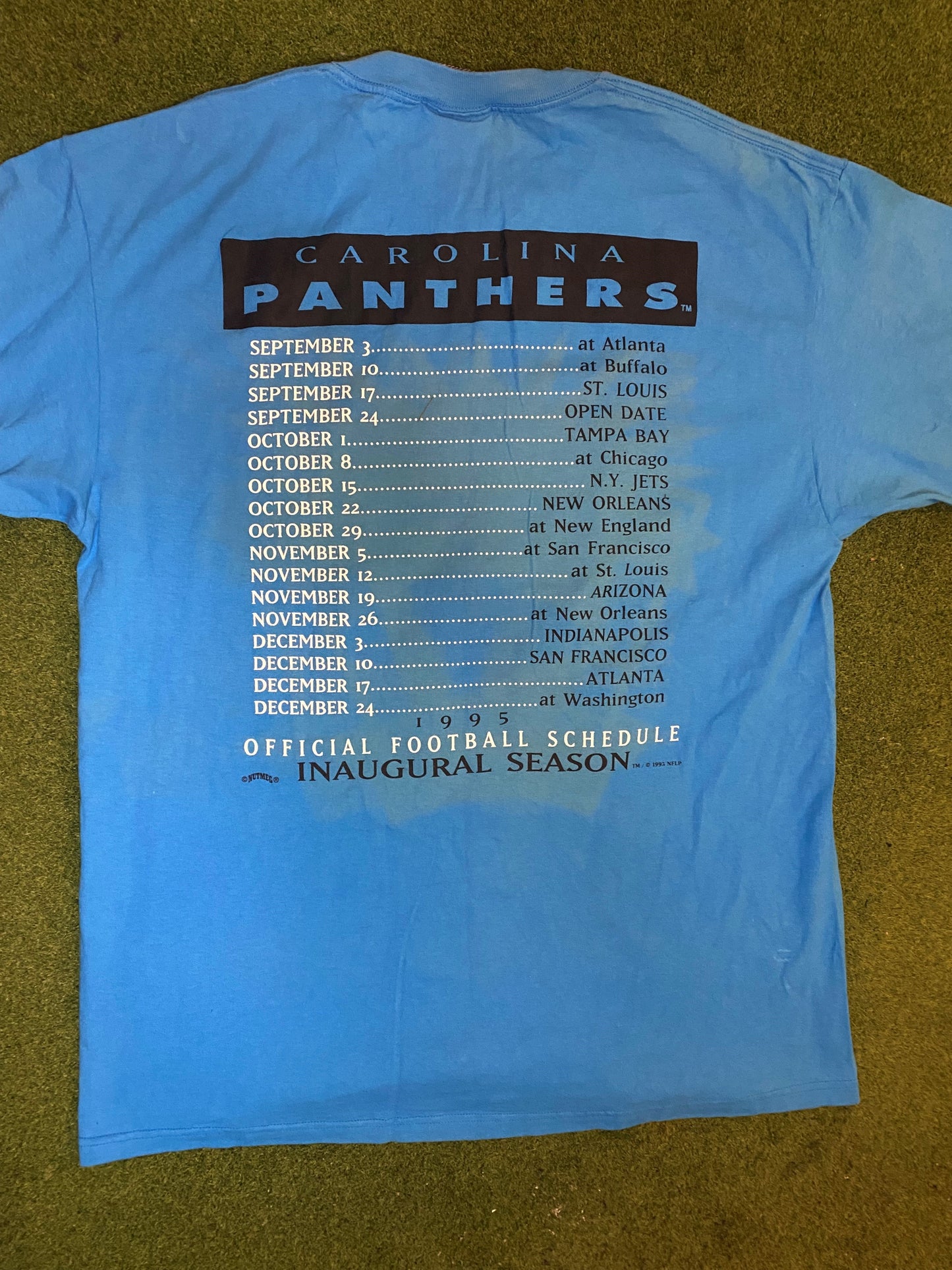 1995 Carolina Panthers - The Dream Comes Alive - Double Sided - Vintage NFL T-Shirt (XL) - Gametime Vintage