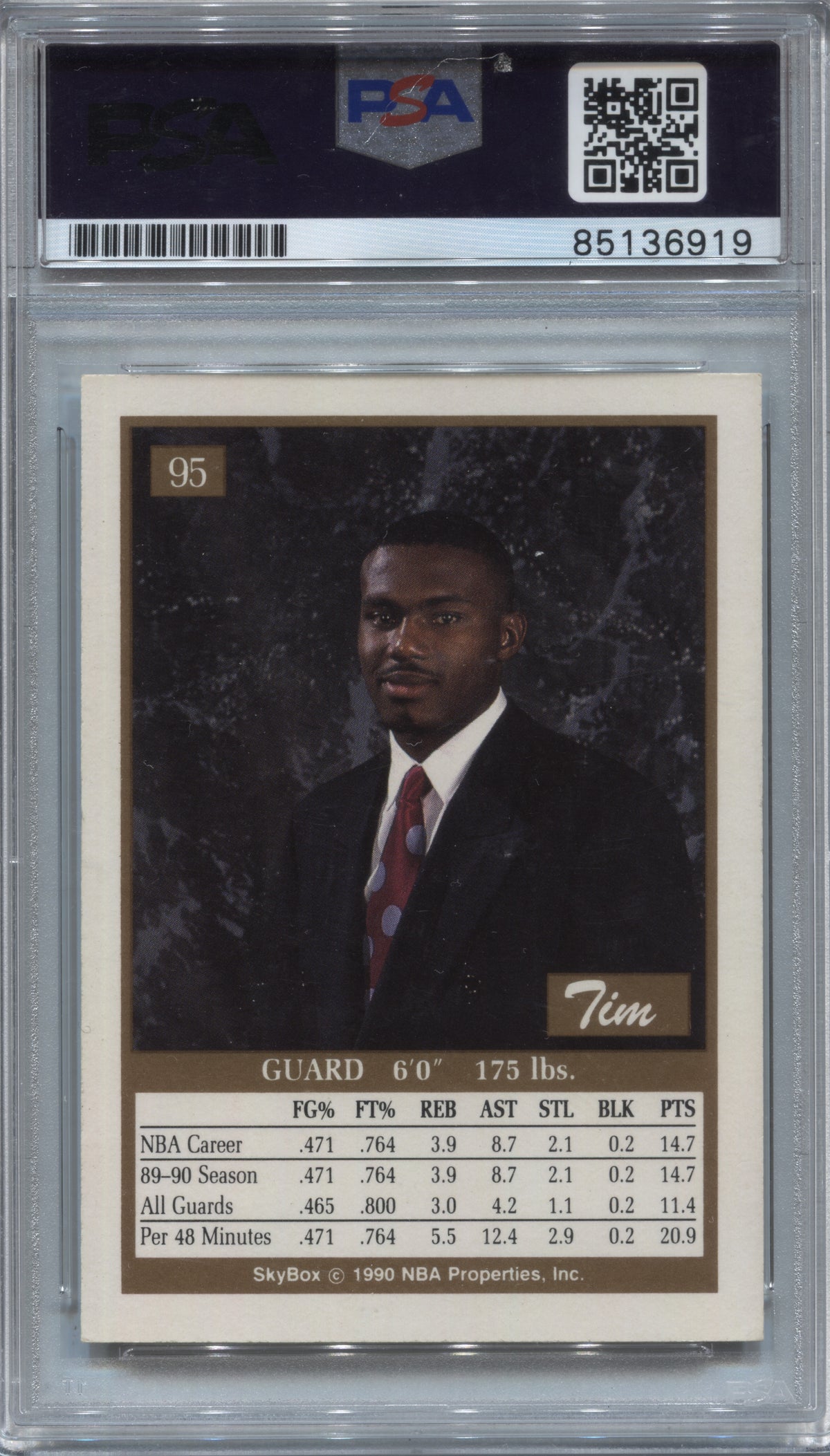 1990-91 SkyBox Tim Hardaway #95 Rookie Signed HOF 2022 PSA/DNA Auto 10