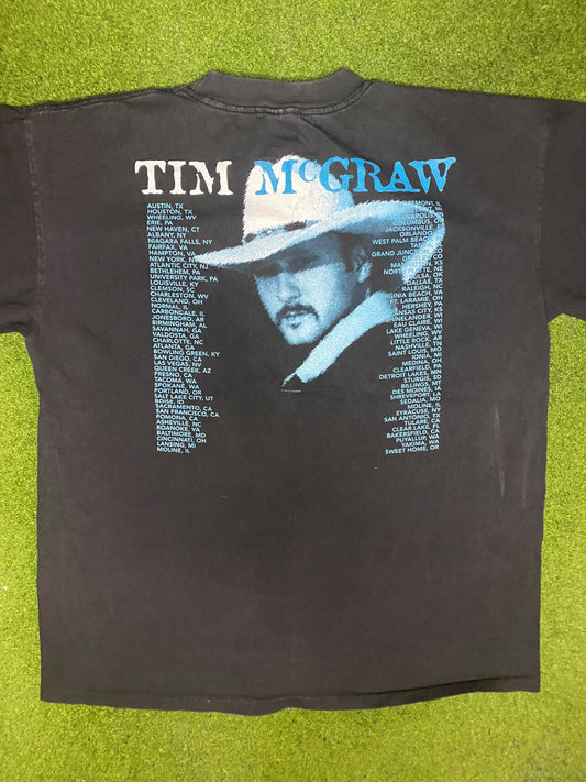 1996 Tim McGraw - Spontaneous Combustion Tour - Vintage Band T-Shirt (XL) - Gametime Vintage
