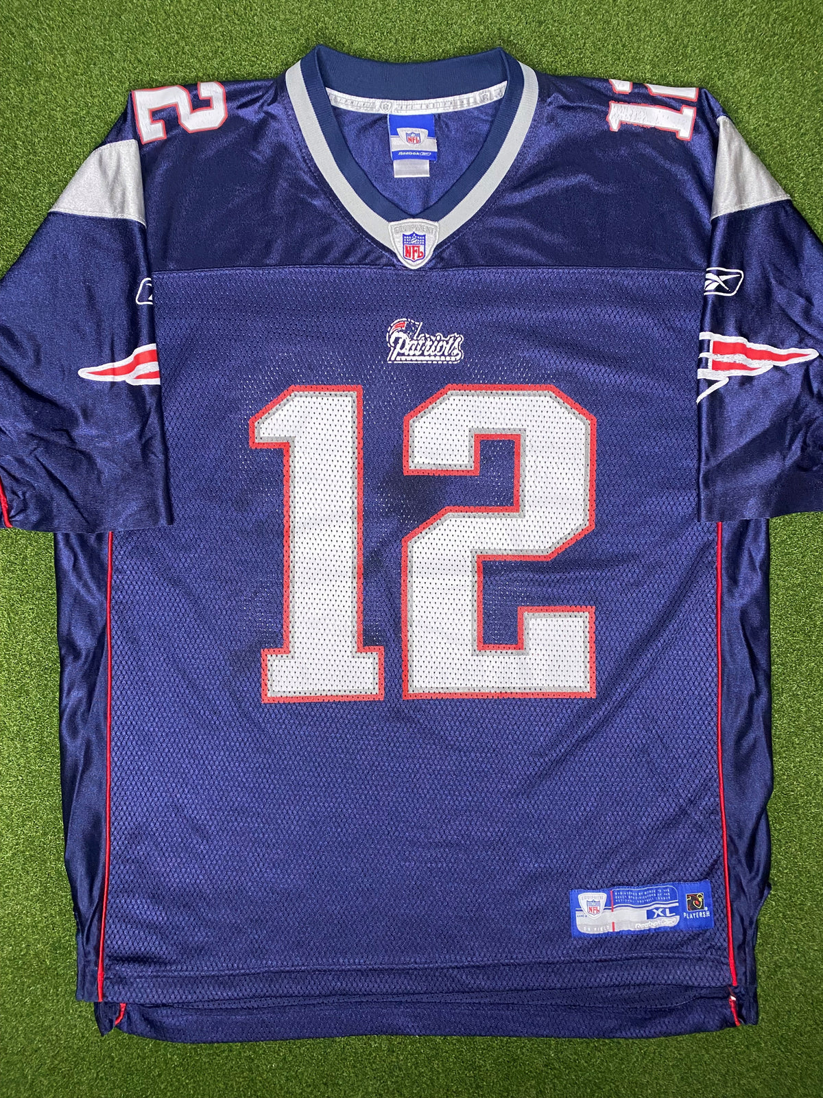 2002-2012 新英格兰爱国者队 - 汤姆·布雷迪 #12 - 复古NFL球衣 (XL)