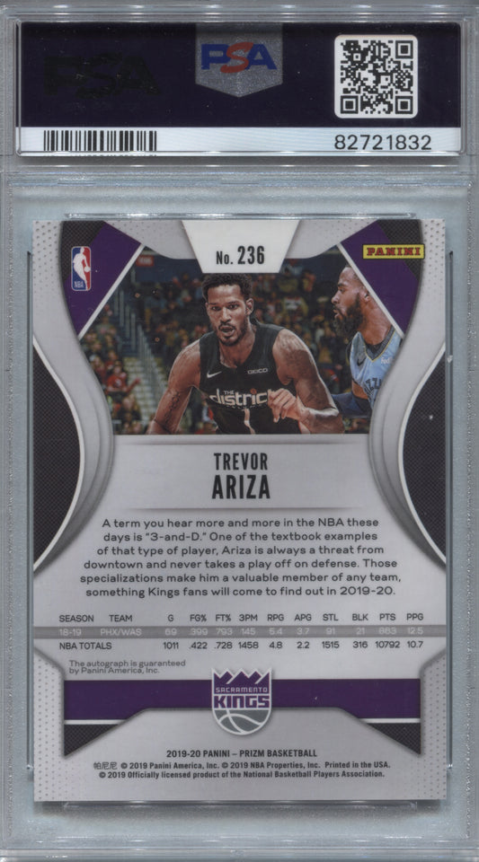 2019-20 Panini Prizm Trevor Ariza Base Signatures Auto #236 PSA 10 / Auto 10
