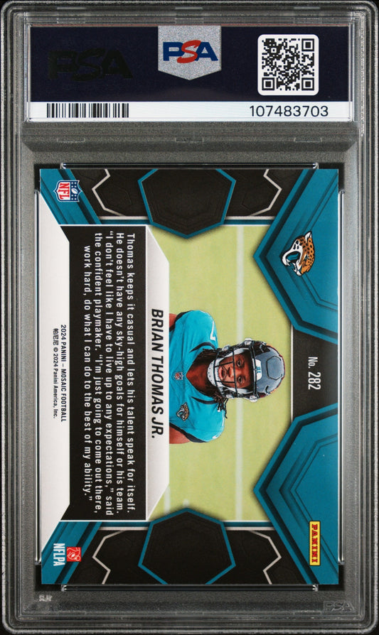 Graded 2024 Panini Mosaic Brian Thomas Jr #282 Rookie RC Football Card PSA 10 Gem Mint