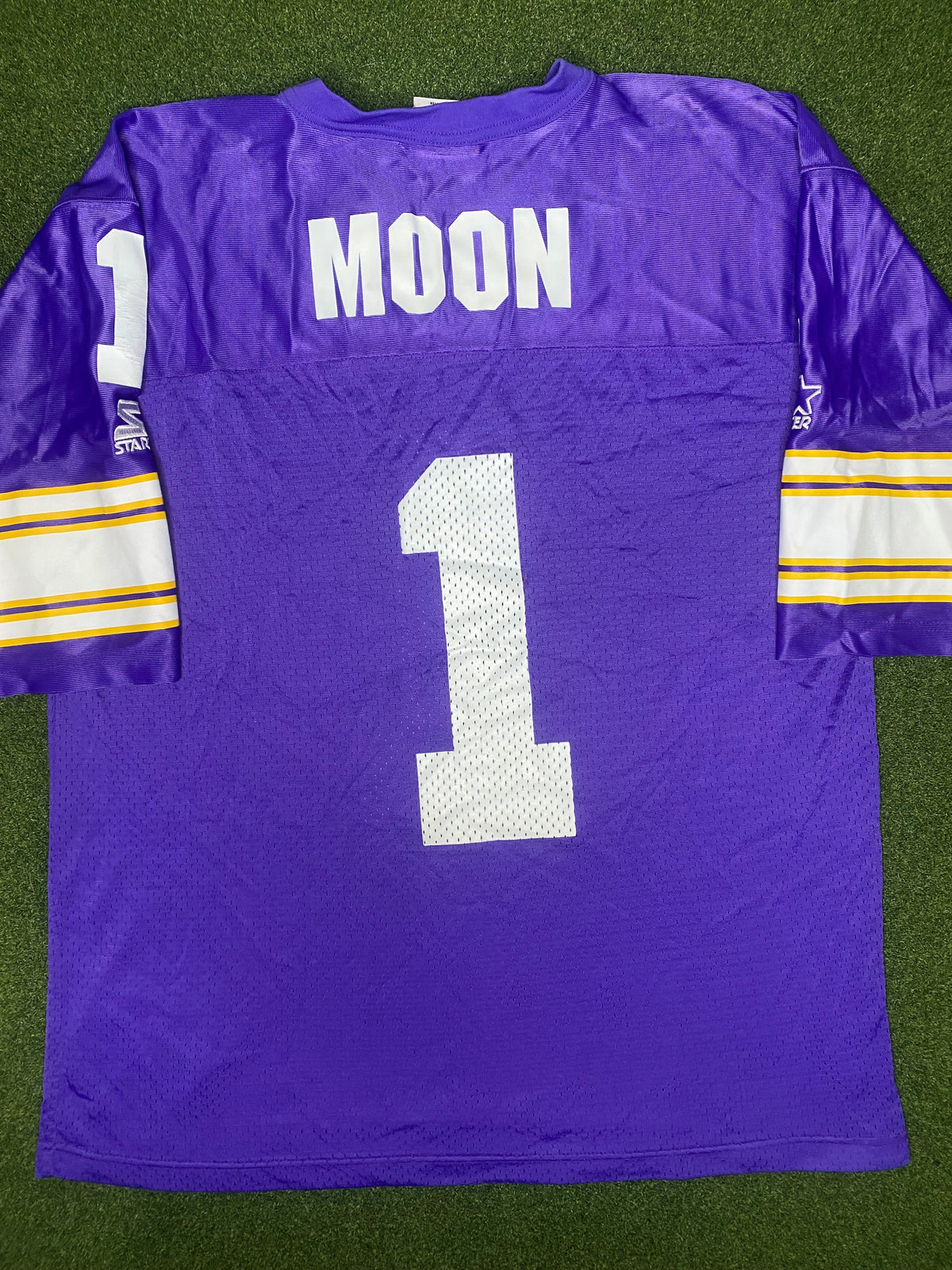 1994-1996 明尼苏达维京人 - 沃伦·穆恩 #1 - 复古款 NFL 球衣 (48)