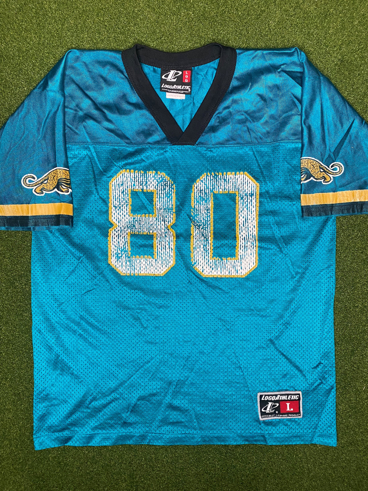 1995-1997 杰克逊维尔美洲虎队 - 威利·杰克逊 #80 - 复古NFL球衣(青少年大码)