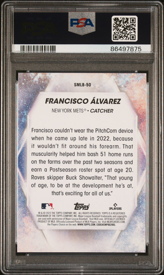 Graded 2023 Topps Francisco Alvarez #SMLB50 Stars of MLB Rookie RC Baseball Card PSA 10 Gem Mint