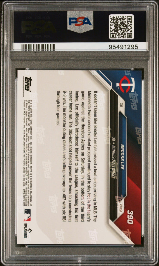 Graded 2024 Topps Now Brooks Lee #390 Rookie RC Baseball Card PSA 9 Mint