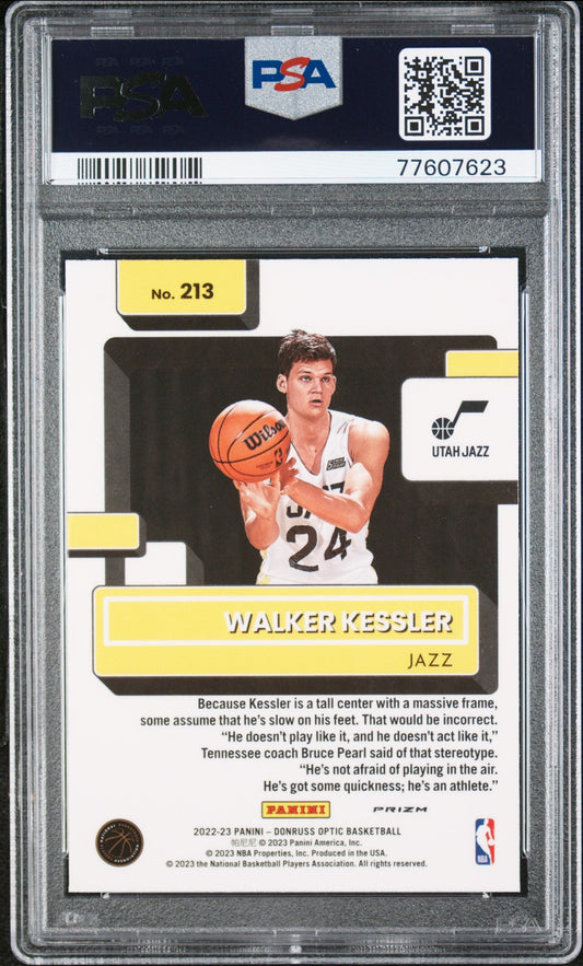 Graded 2022 Panini Donruss Optic Walker Kessler #213 Holo Rookie RC Basketball Card PSA 10 Gem Mint