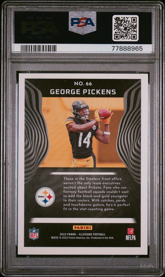Graded 2022 Panini Illusions George Pickens #66 Rookie RC Football Card PSA 10 Gem Mint