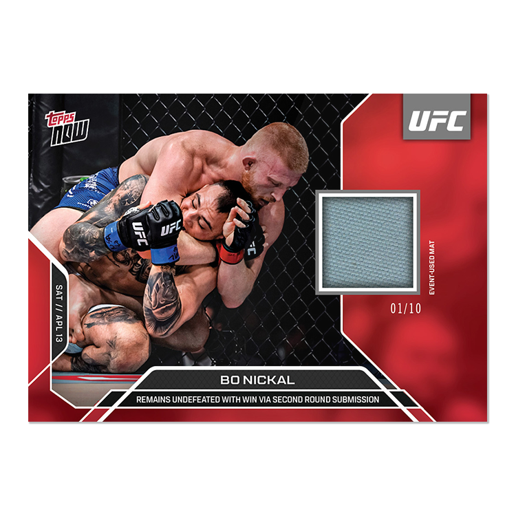2024 Topps Now Bo Nickal #3B #/10 Fight Mat Relic UFC MMA Card