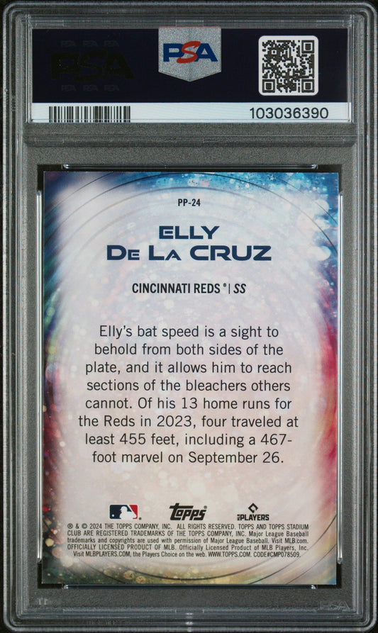 Graded 2024 Topps Stadium Club Elly De La Cruz #PP24 Power Packed Rookie RC Baseball Card PSA 10 Gem Mint