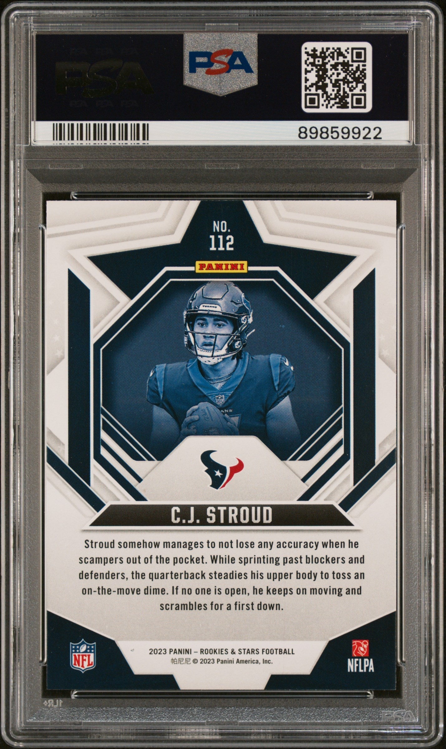 Graded 2023 Panini Rookies & Stars CJ Stroud #112 Rookie RC Football Card PSA 10 Gem Mint