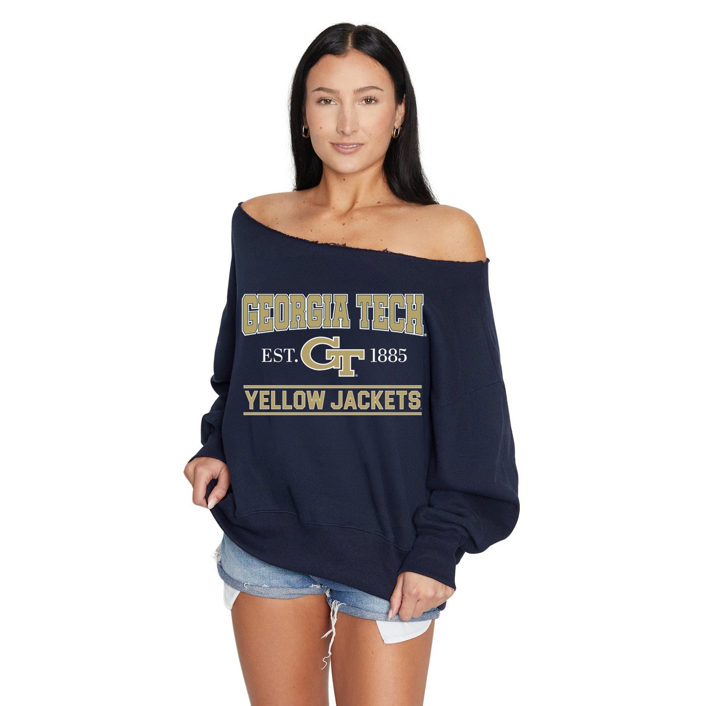 Georgia Tech Off the Shoulder Sweatshirt