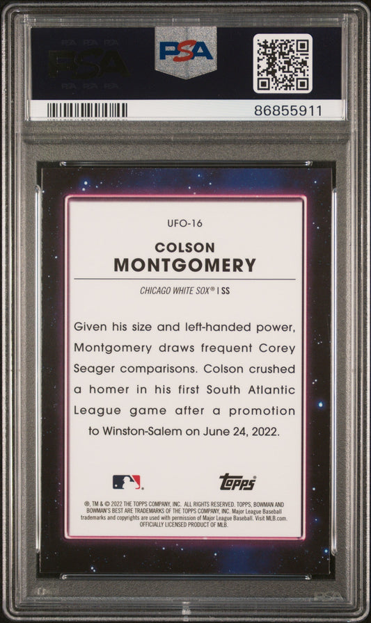 Graded 2022 Topps Bowmans Best Colson Montgomery #UFO16 UFO Rookie RC Baseball Card PSA 10 Gem Mint