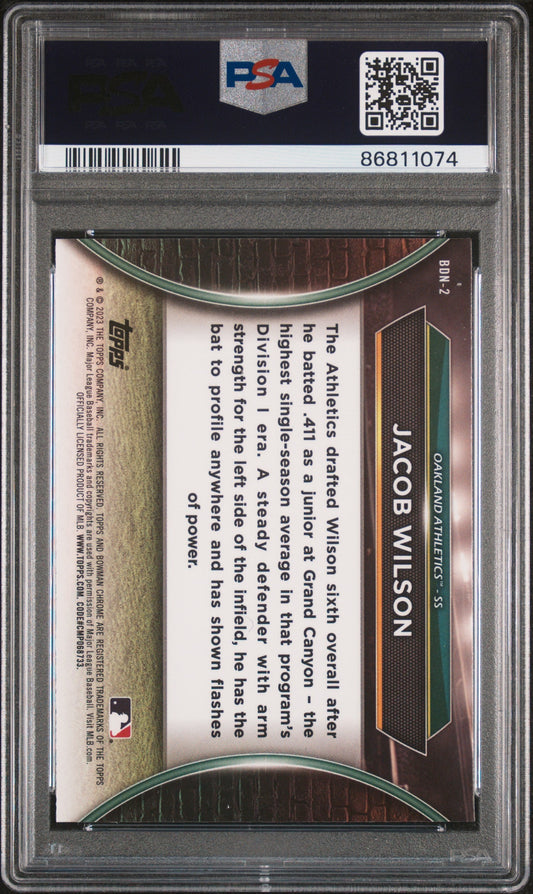 Graded 2023 Topps Bowman Draft Jacob Wilson #BDN2 Draft Night Rookie RC Baseball Card PSA 10 Gem Mint