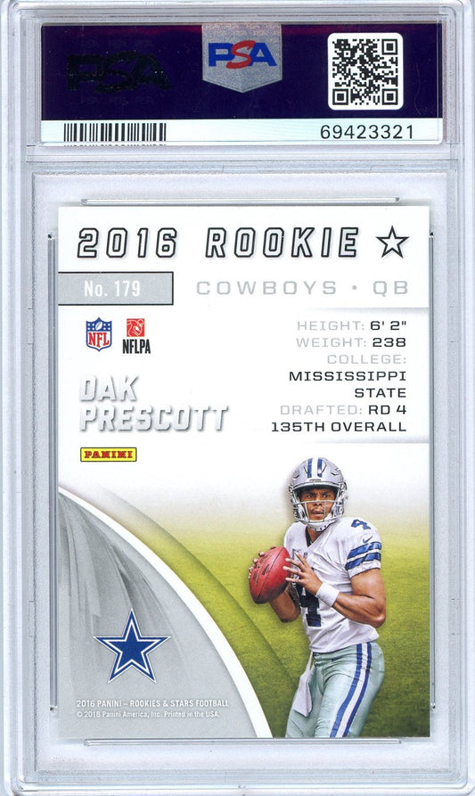 Graded 2016 Panini R & S Dak Prescott #179 Rookie RC Football Card PSA 10 Gem Mint