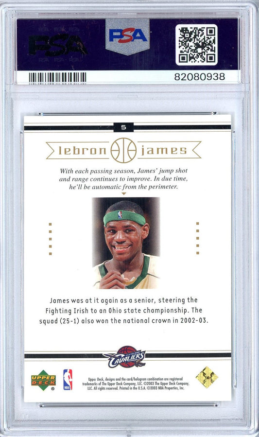 Graded 2003 Upper Deck LeBron James #5 Box Set Rookie RC Basketball Card PSA 10 Gem Mint