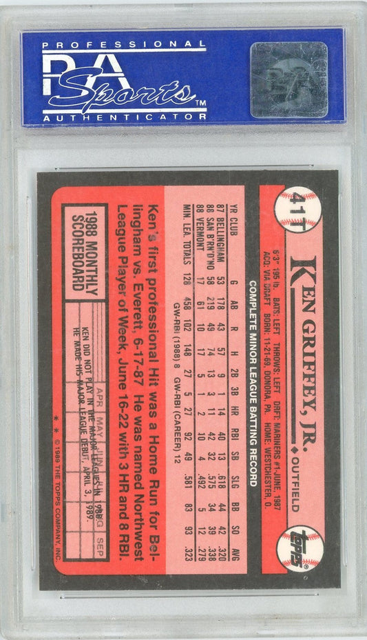 Graded 1989 Topps Traded Ken Griffey, Jr. #41T Rookie RC Baseball Card PSA 9 Mint