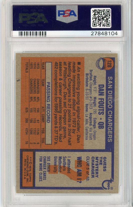 Graded 1976 Topps Dan Fouts #128 Football Card PSA 9 Mint