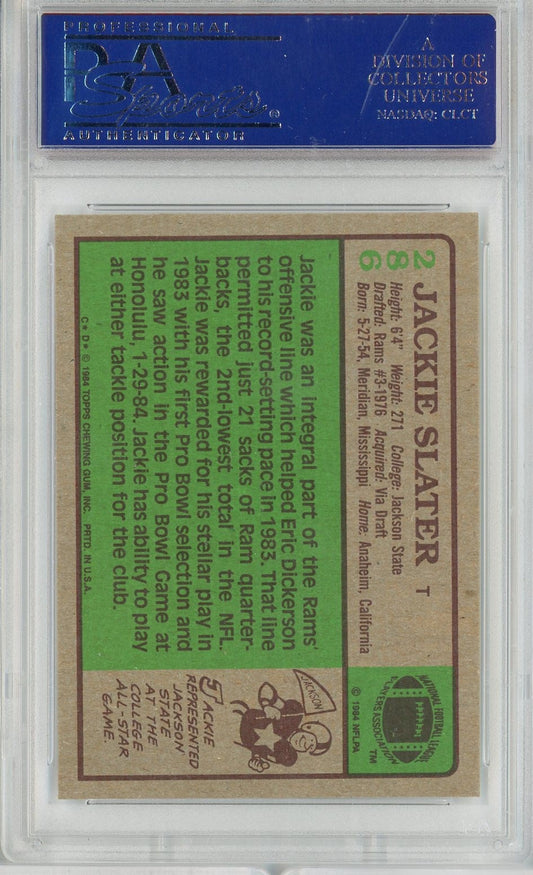 Graded 1984 Topps Jackie Slater #286 Rookie RC Football Card PSA 9 Mint