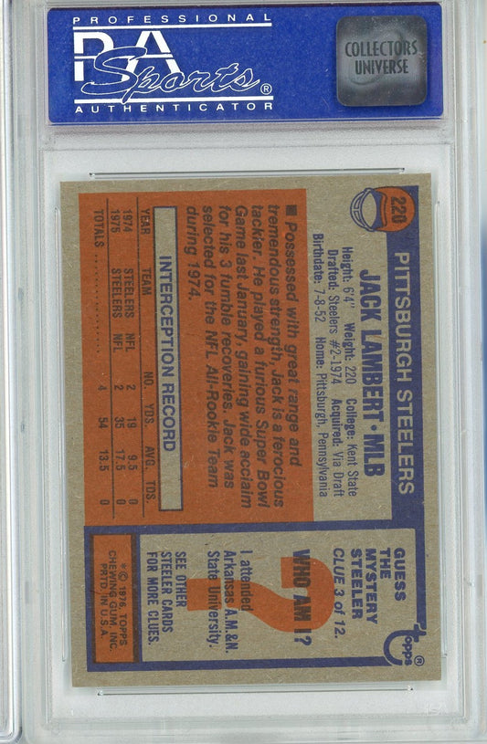 Graded 1976 Topps Jack Lambert #220 Rookie RC Football Card PSA 8 NM-MT