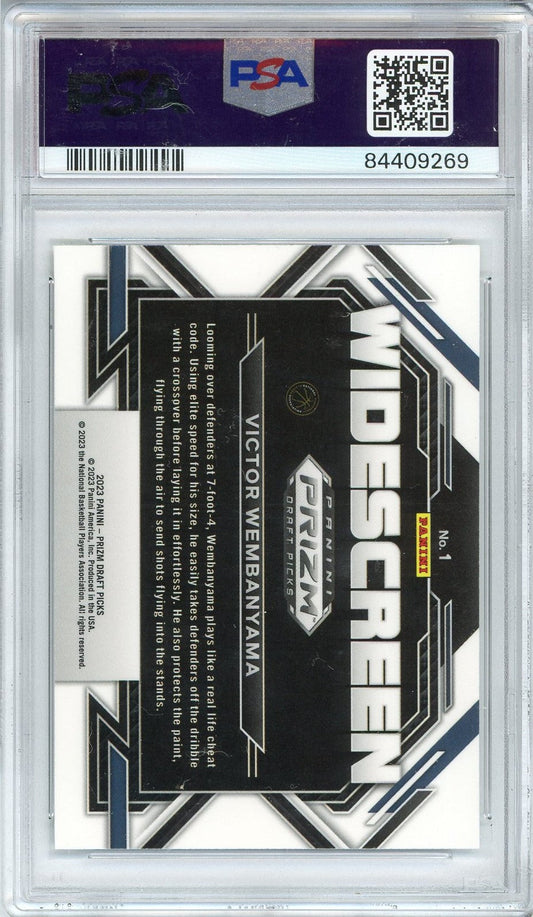 Graded 2023 Prizm Draft Picks Victor Wembanyama #1 Widescreen Rookie RC Basketball Card PSA 10 Gem Mint