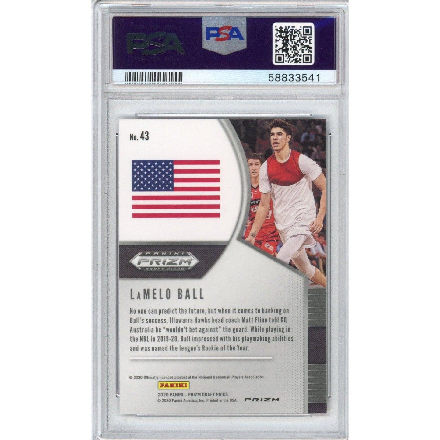 Graded 2020-21 Panini Prizm LaMelo Ball #43 Red Ice Rookie RC Basketball Card PSA 10 Gem Mint