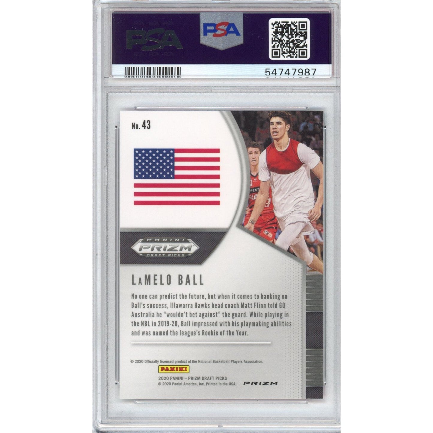 Graded 2020-21 Panini Prizm LaMelo Ball #43 Pink Ice Rookie RC Basketball Card PSA 10 Gem Mint