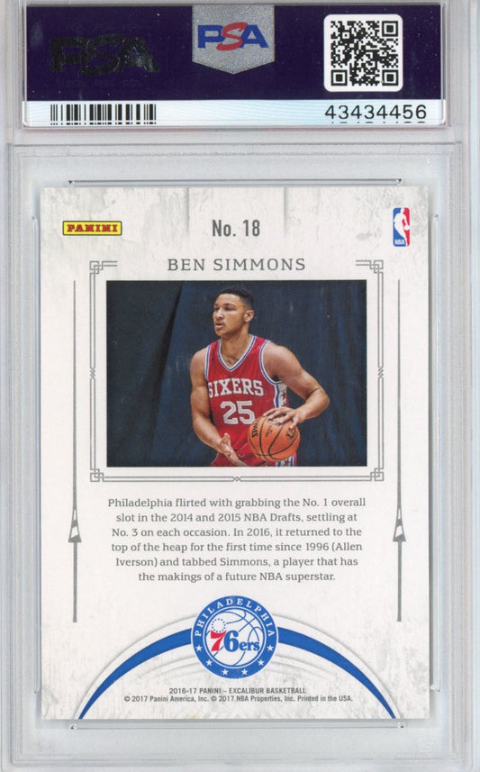 Graded 2016-17 Panini Excalibur Ben Simmons #18 Jousting Right Rookie RC Basketball Card PSA 10 Gem Mint