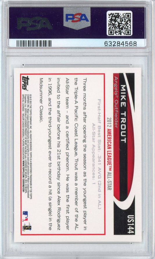 Graded 2012 Topps Update Mike Trout #US144 At Bat Rookie RC Baseball Card PSA 10 Gem Mint