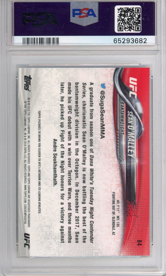 Graded 2018 Topps Chrome Sean O'Malley #84 Rookie RC UFC MMA Card PSA 10 Gem Mint