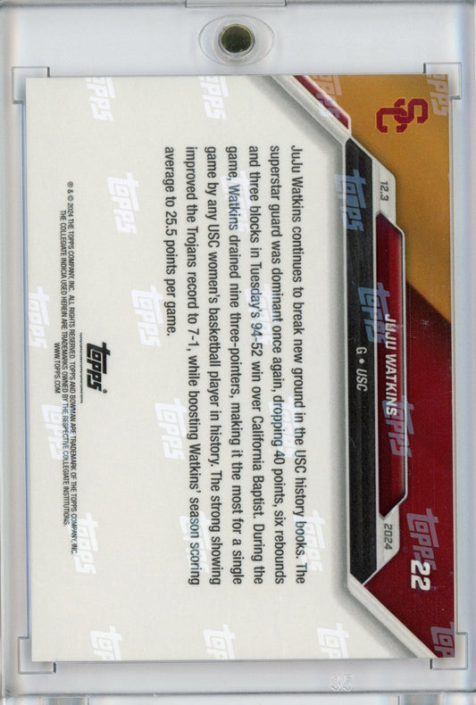 2024 Topps Bowman U Now JuJu Watkins #22 Purple #/25 USC Trojans Rookie RC Basketball Card