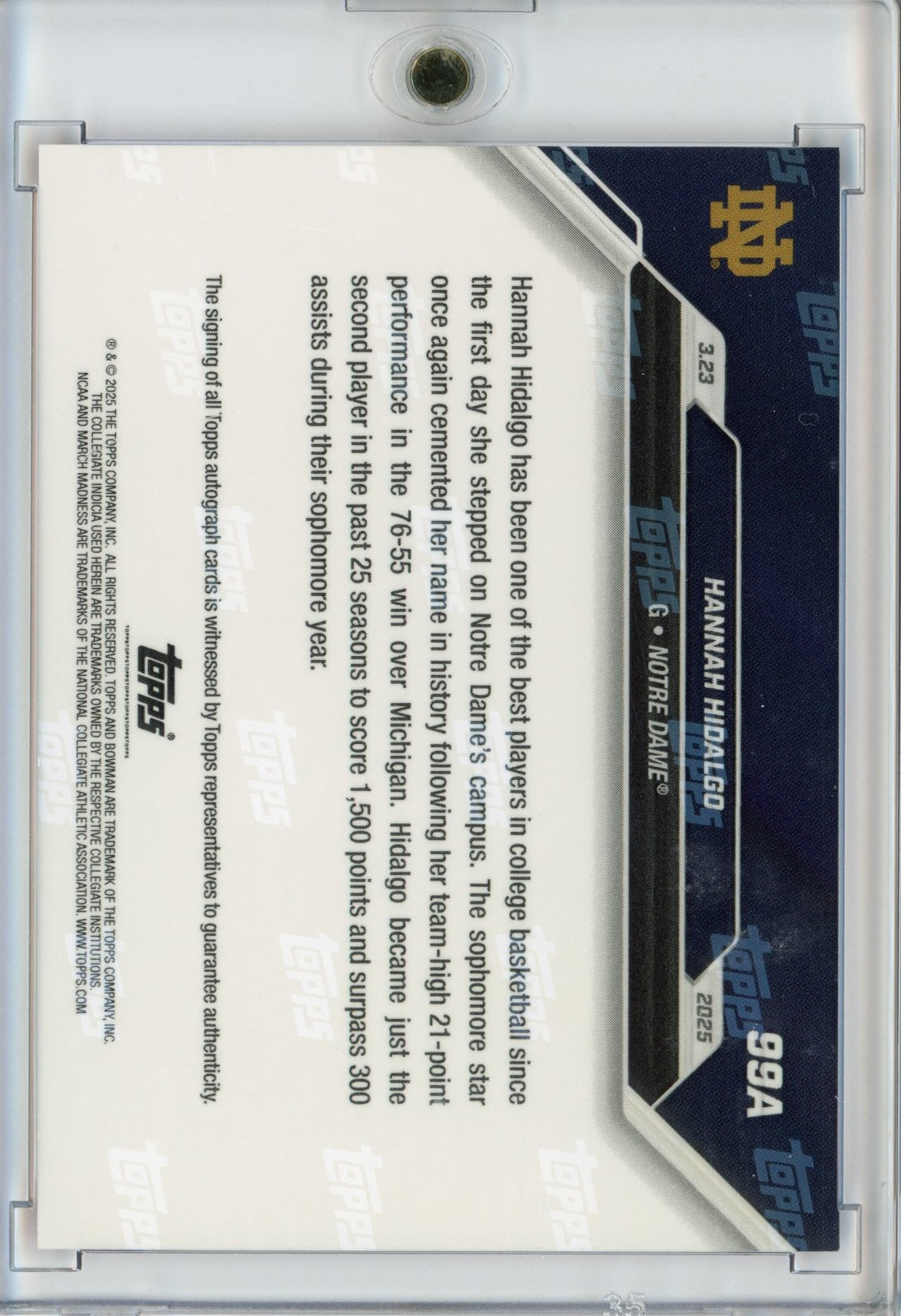 2024 Topps Bowman U Now Hannah Hidalgo #99A Red Auto /10 Rookie RC Basketball Card