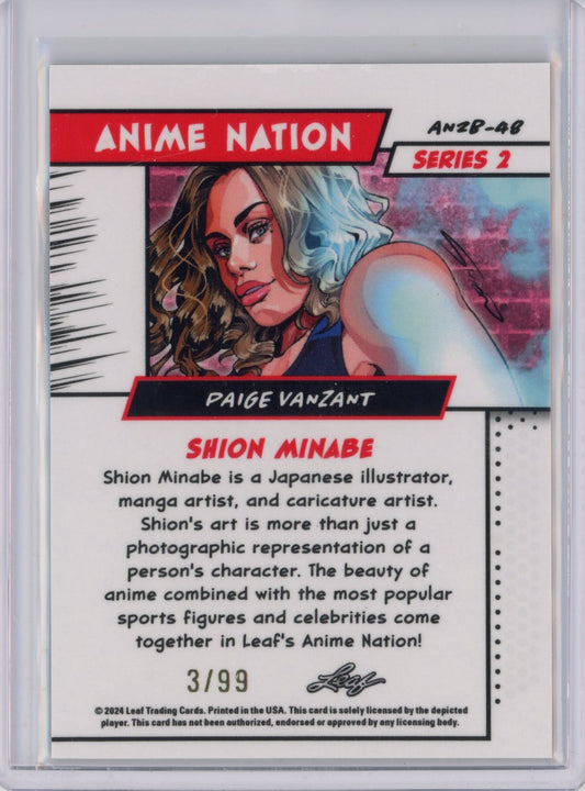2025 Leaf Web Exclusives Anime Nation Paige VanZant #48 Silver /99 MMA Card