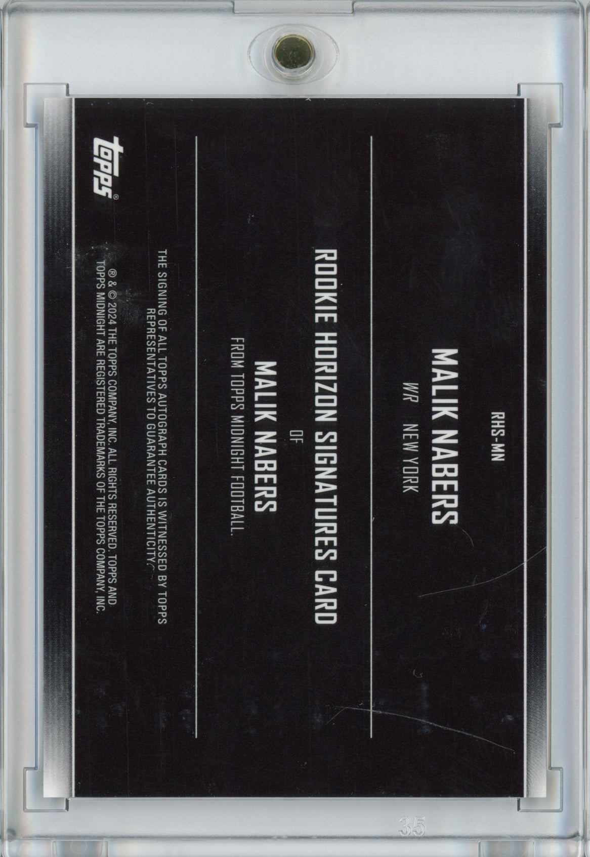 2024 Topps Midnight Malik Nabers #RHSMN Horizons Autograph Rookie RC Football Card
