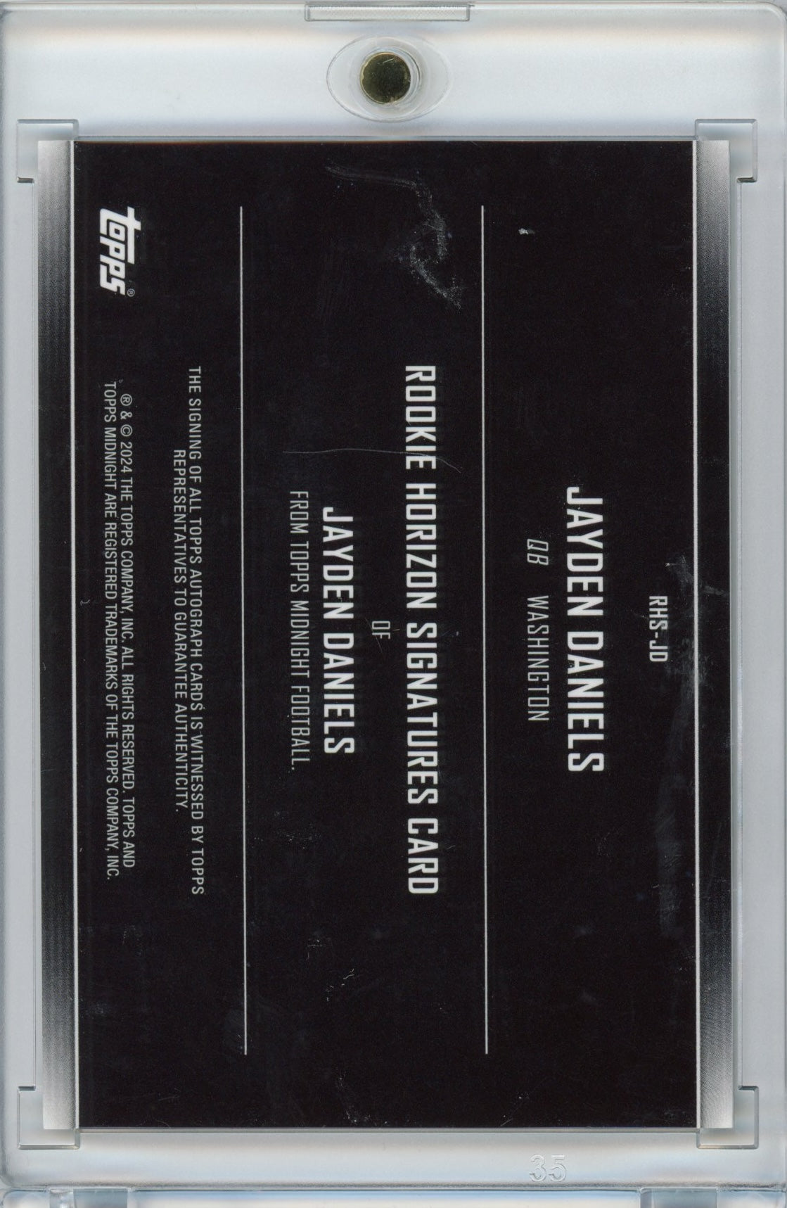 2024 Topps Midnight Jayden Daniels #RHSJD Horizon Autograph /99 Rookie RC Football Card