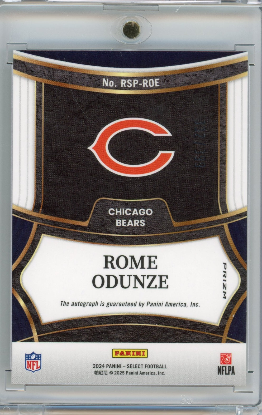 2024 Panini Select Rome Odunze #RSPROE Prizm /399 Rookie RC Football Card